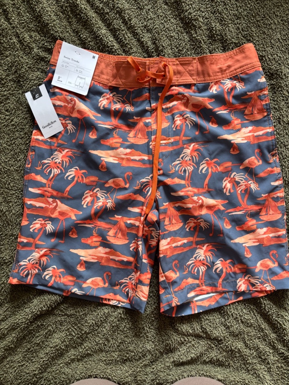 Goodfellow & Co Orange and Navy Swim Shorts